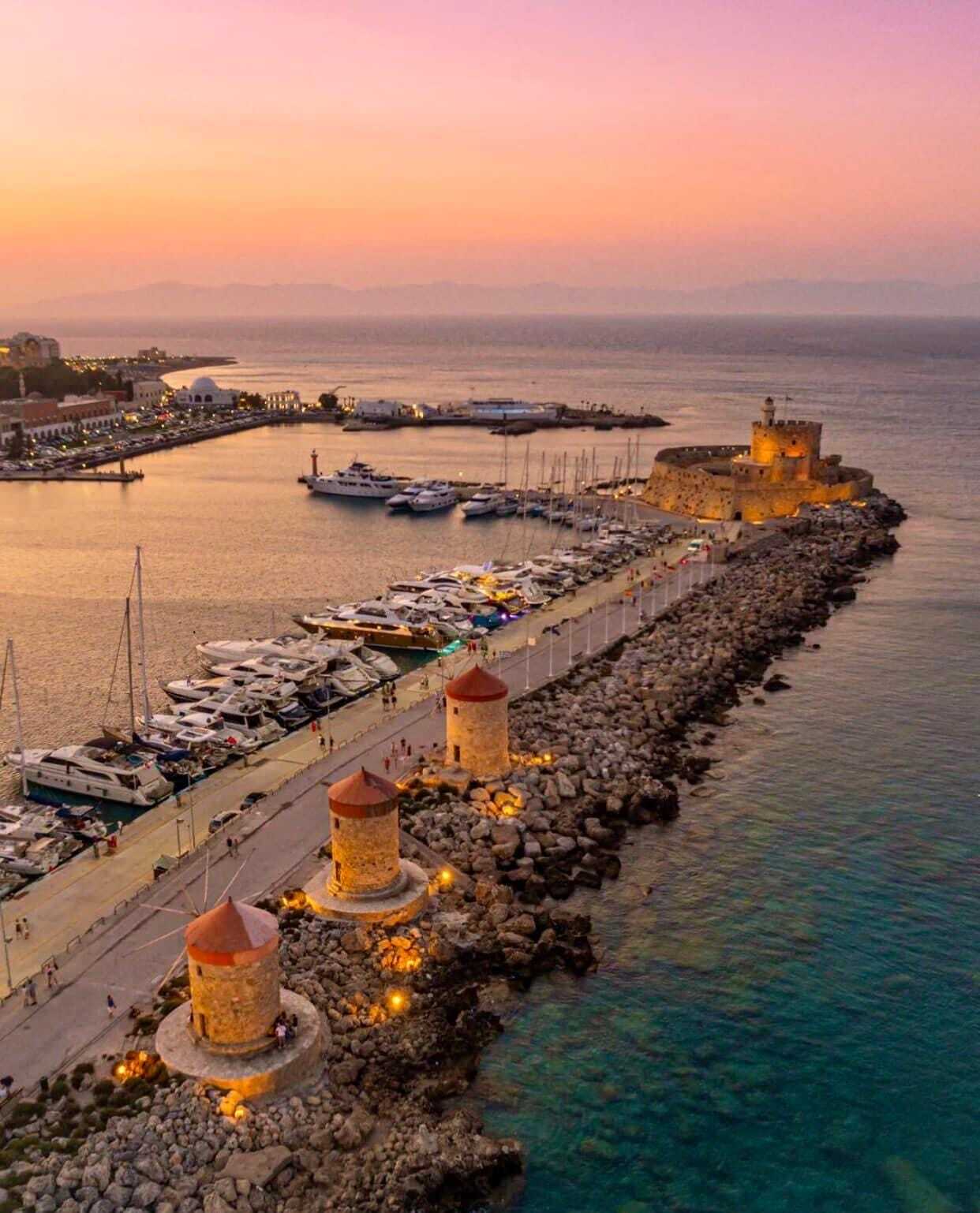 rhodes golden hour, sunset cruise