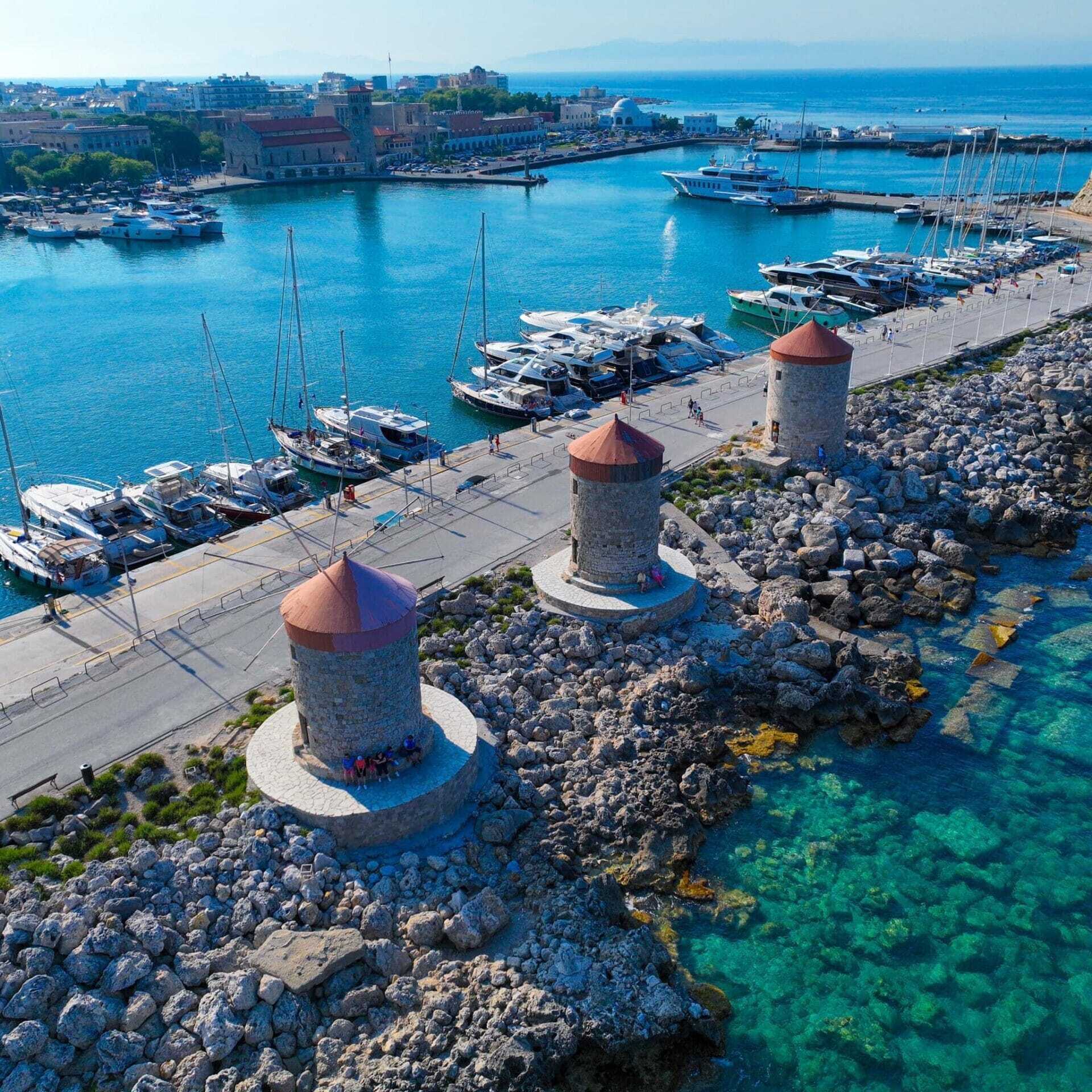 three windmills Mandraki