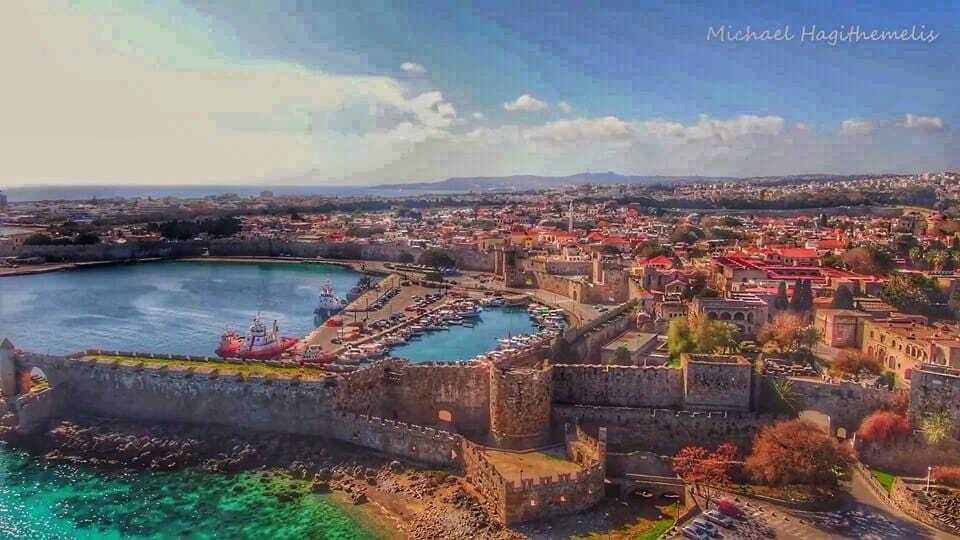 seascape old town rhodes Kolymbia sea lines