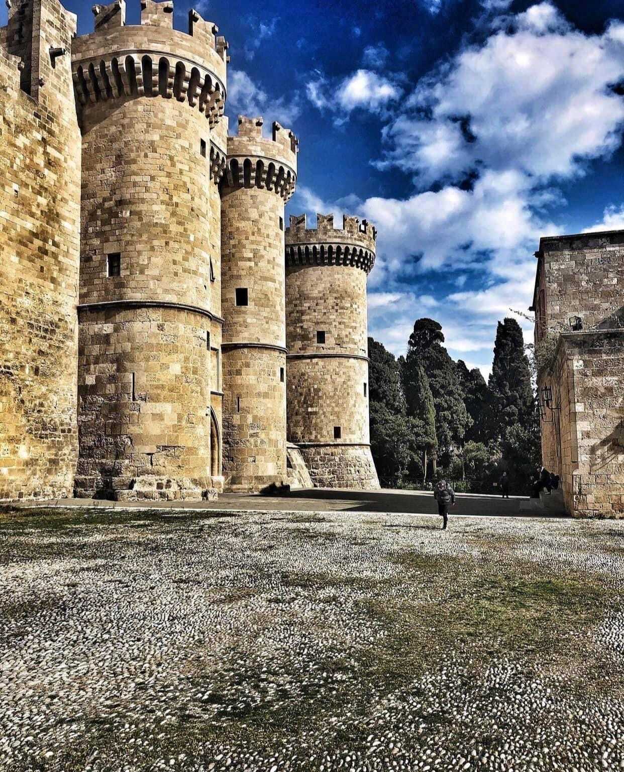 turrets old town rhodes Kolymbia sea lines