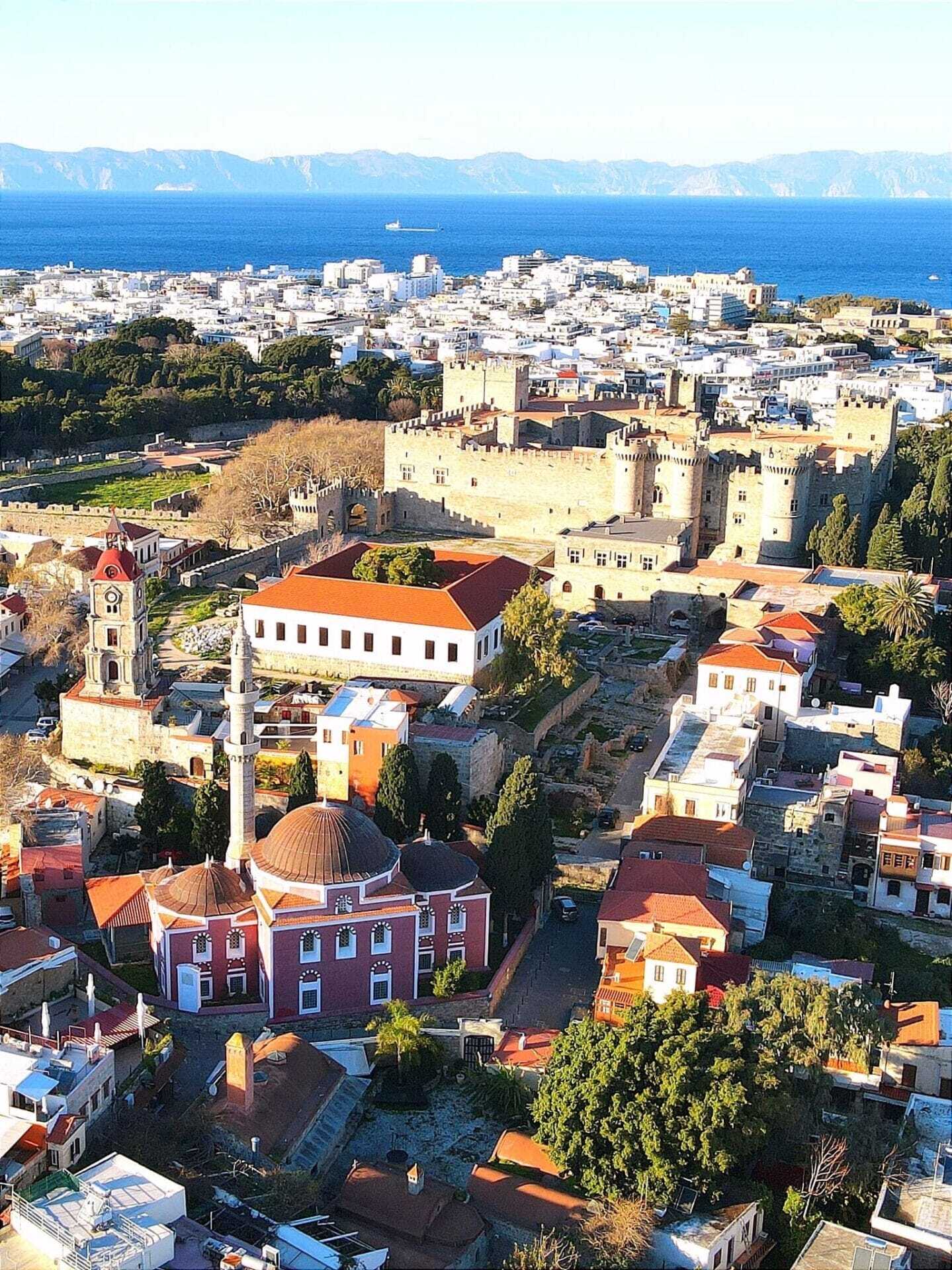 tower old town rhodes Kolymbia sea lines