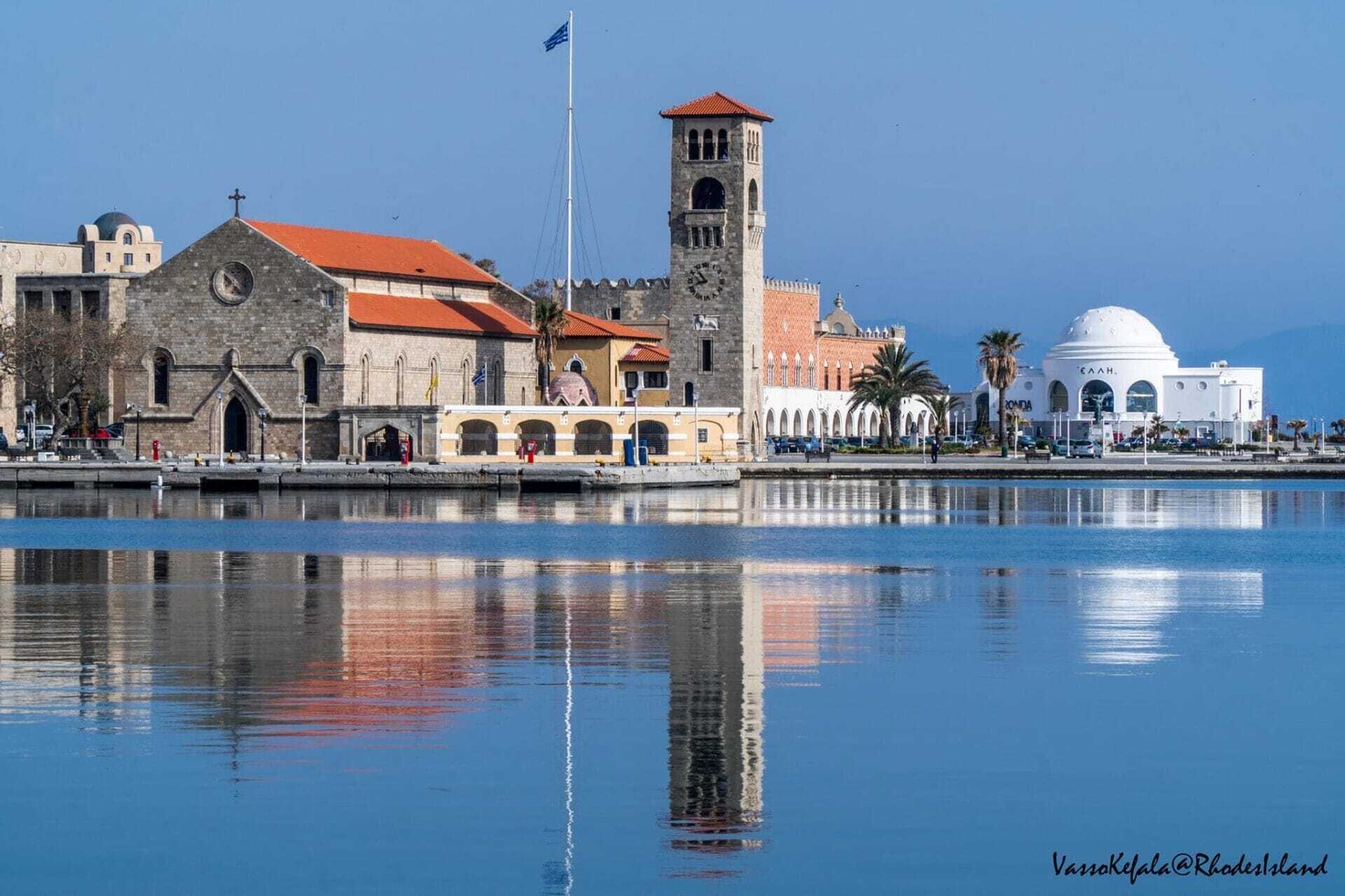 church Mandraki rhodes Kolymbia sea lines
