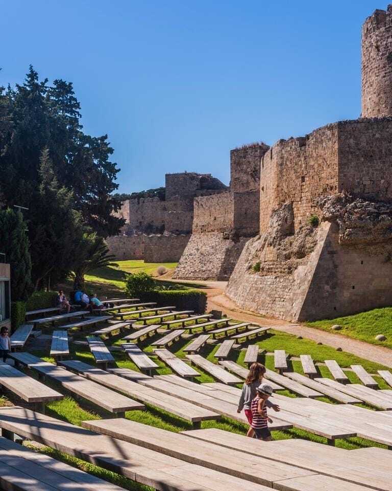 walls old town rhodes Kolymbia sea lines