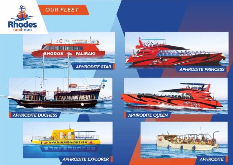 the fleet - Kolymbia Sea Lines private boat hire Rhodes